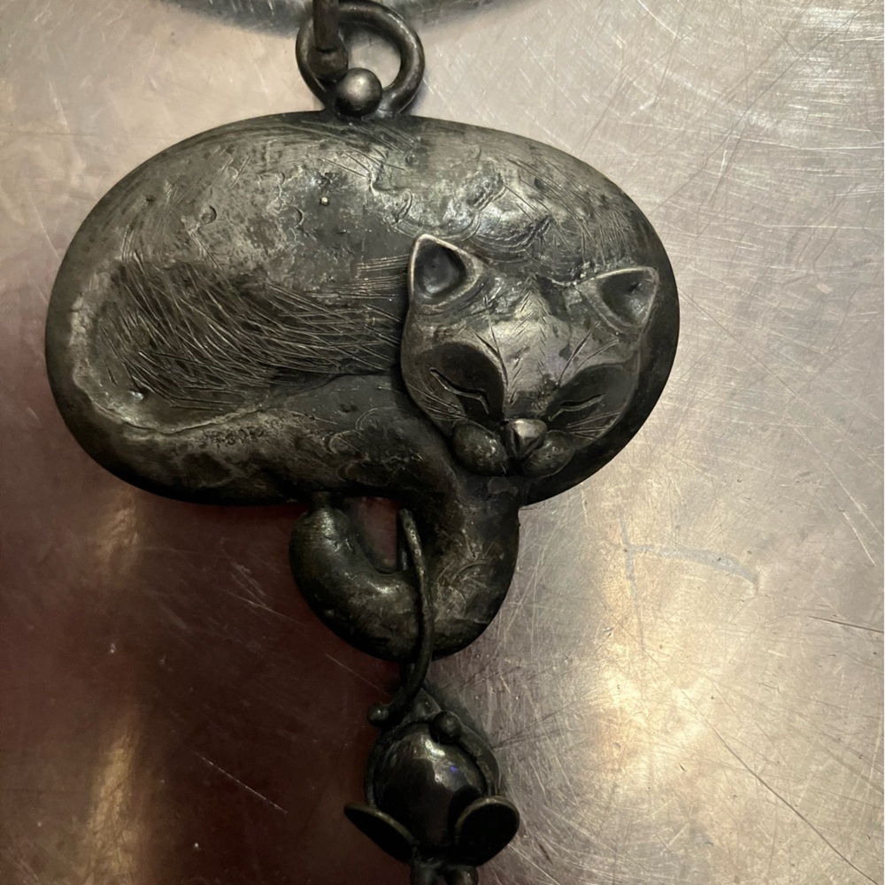 Gothic art cat choker necklace